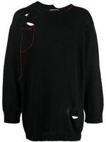 Yohji Yamamoto pull à détails de découpes - Noir