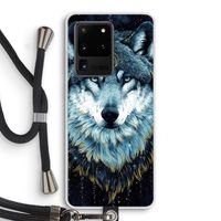 Darkness Wolf: Samsung Galaxy S20 Ultra Transparant Hoesje met koord
