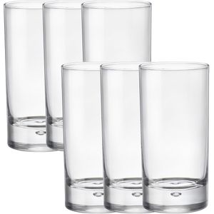 6x Stuks transparante drinkglazen 375 ml van glas
