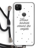 Confetti: Pixel 4a Transparant Hoesje met koord
