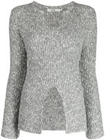 b+ab pull chiné à détails de fentes - Gris