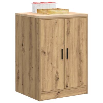 Garagekast 60x51x85 cm massief grenenhout artisan eikenkleurig