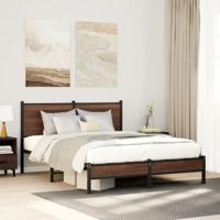 Bedframe zonder matras metaal bruin eikenkleurig 140x190 cm