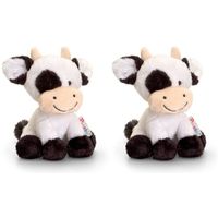 Pluche koe/koeien knuffels zusjes Berta en Clara 14 cm - thumbnail