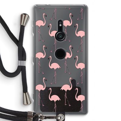 Anything Flamingoes: Sony Xperia XZ2 Transparant Hoesje met koord