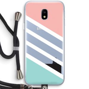 Strepen pastel: Samsung Galaxy J3 (2017) Transparant Hoesje met koord