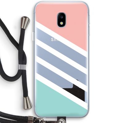 Strepen pastel: Samsung Galaxy J3 (2017) Transparant Hoesje met koord