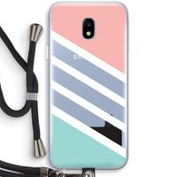 Strepen pastel: Samsung Galaxy J3 (2017) Transparant Hoesje met koord