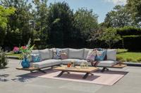 Suns Stockholm loungeset - Antraciet/teak - soft grey kussens Suns Stockholm loungeset - Antraciet/teak - soft grey kussens