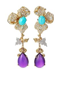 Anabela Chan boucles d'oreilles Orchid en or 18ct