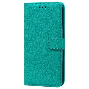 OPPO Reno 7 hoesje - Bookcase - Koord - Pasjeshouder - Portemonnee - Camerabescherming - Kunstleer - Cyaan