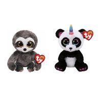 Ty - Knuffel - Beanie Boo's - Dangler Sloth & Paris Panda