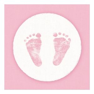 20x Servetten geboorte meisje roze/wit 3-laags