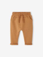 Babybroek uit molton voor jongens karamel