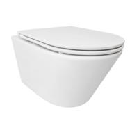 Wandcloset Wiesbaden Vesta Rimless Tornado Flush Met Softclose & Quickrelease Toiletzitting Mat Wit Wandcloset Wiesbaden Vesta Rimless Tornado Flush Met Softclose & Quickrelease Toiletzitting Mat Wit