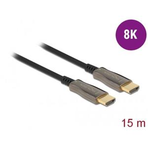 Delock 84037 HDMI-kabel HDMI Aansluitkabel HDMI-A-stekker 15 m Zwart 8K UHD, Vergulde steekcontacten