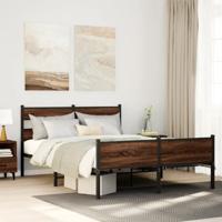 Bedframe zonder matras bewerkt hout bruin eikenkleur 140x190 cm