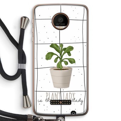 Kamerplant op vensterruit: Motorola Moto Z Force Transparant Hoesje met koord