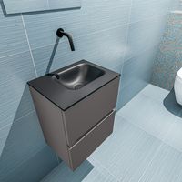 Mondiaz Ada 40cm toiletmeubel dark grey met wastafel urban rechts zonder kraangat - thumbnail