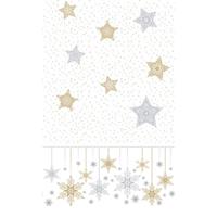 Duni tafellaken snowstars white 138x220