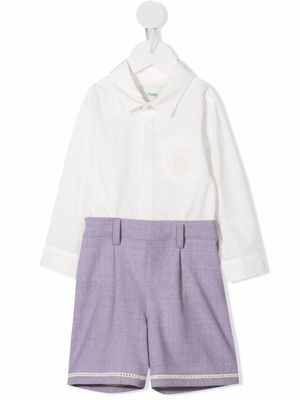 Fendi Kids combinaison à manches longues - Gris