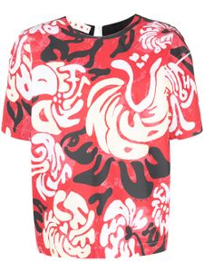 Marni blouse imprimée à manches courtes - Rouge