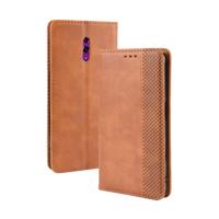 Magnetische Buckle retro Crazy Horse textuur horizontale Flip lederen case voor OPPO Reno met houder & kaartsleuven & fotolijstjes (bruin)