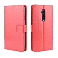Voor OnePlus 7T Pro retro Crazy Horse textuur horizontale Flip lederen draagtas met houder & kaartsleuven & fotolijstjes (rood)