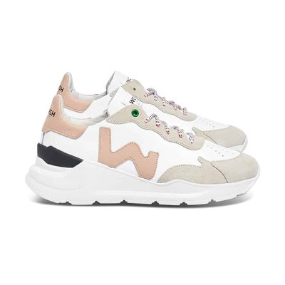 Womsh Vegan Wave White Rose Vegan Sneaker Wit Met Roze Detail Womsh Vegan Wave White Rose Vegan Sneaker Wit Met Roze Detail