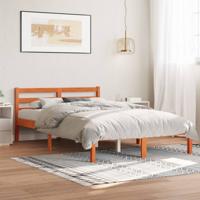 Bedframe zonder matras massief grenenhout wasbruin 140x200 cm