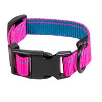 Hondenhalsband Nylon roze Stripe S