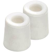 Deurstopper - 5x - wit - rubber - 4,8x3,7 cm - RVS - deurbuffer