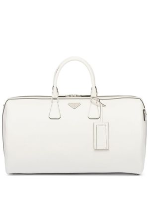 Prada sac en cuir à plaque logo - Blanc