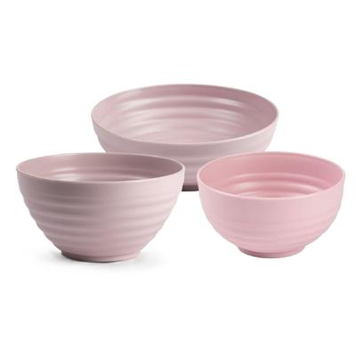 Plasticforte onbreekbaar servies kommetjes - roze - kunststof - 13 x 7 cm - 15 x 8 cm - 19 x 5 cm