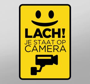 Glimlach je bent op camera teken zelfklevende sticker