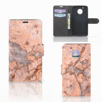 Motorola Moto G5 Bookcase Marmer Oranje - thumbnail