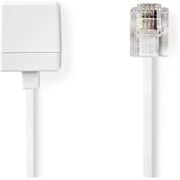 Telecomverlengkabel | RJ11 Male | RJ11 Female | 5.00 m | Kabel design: Plat | Kabeltype: RJ11 | Wit