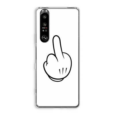 Middle finger white: Sony Xperia 1 III Transparant Hoesje