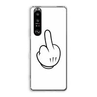 Middle finger white: Sony Xperia 1 III Transparant Hoesje