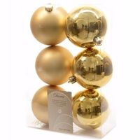 Chique Christmas kerstboom decoratie kerstballen goud 6 stuks   -