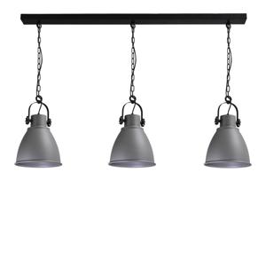 Masterlight Stoere eettafel hanglamp Industria 3x27 Bow 3-lichts zwart met betongrijs 2007-00-00-B-K-130-3