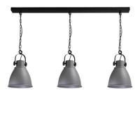 Masterlight Stoere eettafel hanglamp Industria 3x27 Bow 3-lichts zwart met betongrijs 2007-00-00-B-K-130-3 - thumbnail