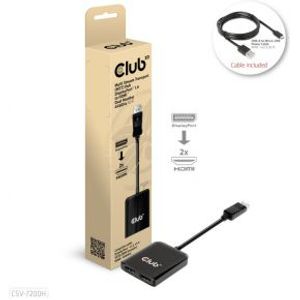 CLUB3D CSV-7200H video splitter DisplayPort 2x HDMI