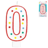 Amscan taartkaars party cijfer 0 13 cm | 24 stuks