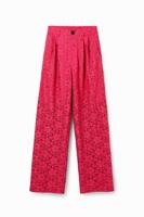 Pantalon bloemenkant - RED - L
