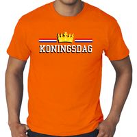 Grote maten Koningsdag t-shirt oranje voor heren - Koningsdag shirts
