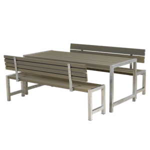 Picknickset Modern Grijs Bruin 2 Rugleuningen