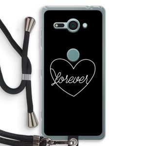 Forever heart black: Sony Xperia XZ2 Compact Transparant Hoesje met koord