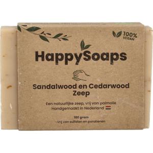 Happysoaps Handzeep sandalwood en cedarwood (100 gr)
