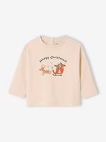 T-shirt baby Kerstmis motief slee lange mouwen vanille T-shirt baby Kerstmis motief slee lange mouwen vanille